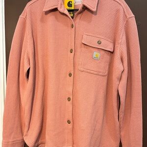 Carhartt Oversized Fit Heavyweight Waffle Knit Shirt Womens Pink Size Medium NWT